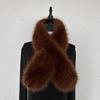 Faux Fox Fur Cross Scarf Thick Fur Neck Warmer Winter Warm Plush Scarf  Autumn Winter