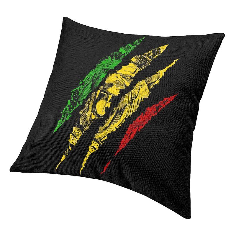 Warrior Lion Of Judah King Rasta Reggae Jamaica Roots Cover 45X45Cm Home Decor Print Throw Pillow For Living Room Double-Sided