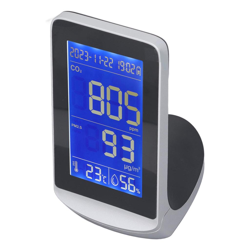 Air Quality Monitor Digital Display CO2 PM1.0 2.5 10 Temperature Humidity Detector with Low Battery Warning