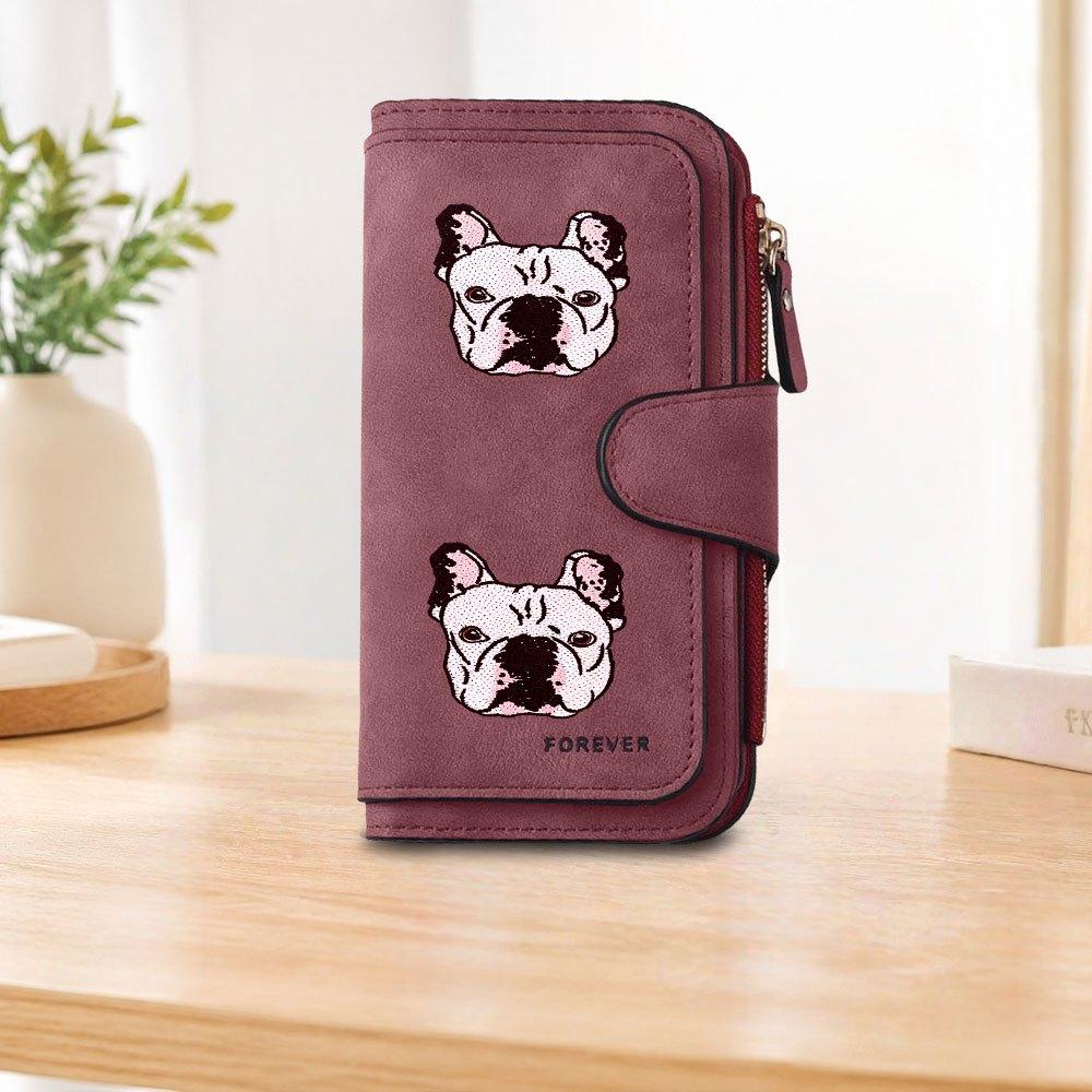 1pc French Bulldog Pattern Long Zipper Wallet, Large Capacity Card Holder, Unisex Clutch Bag, Fashionable Zipper Coin Purse, Suitable for Daily Use,