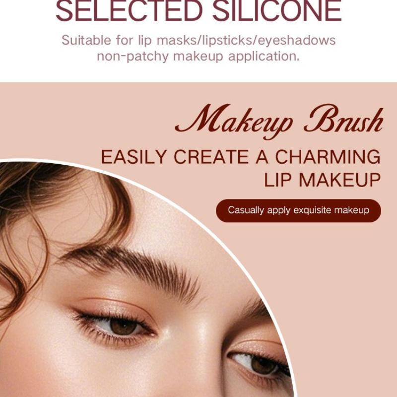 Silikonowy Pędzel do Ust z Osłonką Narzędzie do Makijażu oczu do Rozcierania Błyszczyka