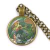 Handmade Vintage Frog Fairy Pendant Necklace Glass Cabochon Fashion Women Charm Jewelry Necklaces and Chains Female