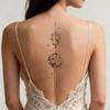 Minimalistische Linien Stern Mond Taille und Bauch Tattoo Aufkleber Wasserdicht und Langlebig Damen High-End Tattoo Aufkleber