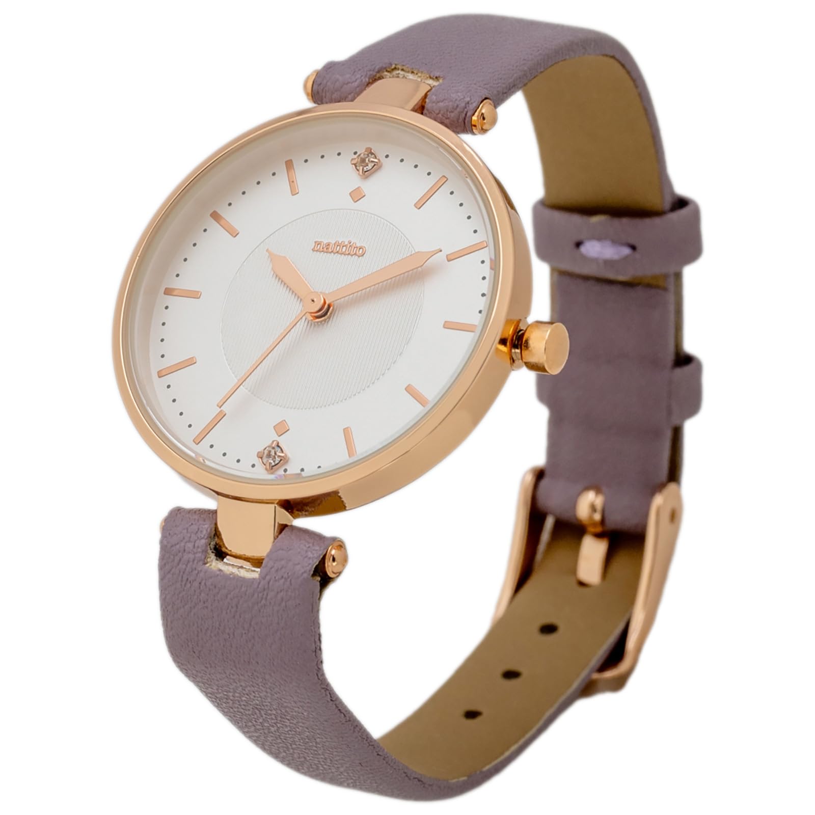 

Женские аналоговые часы Fieldwork с бриллиантами, кожаный ремешок, серый, фиолетовый, YM104-3