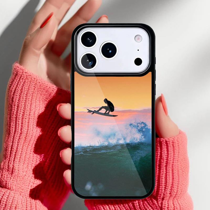 Surfing Wave Soft Phone Case for iPhone 17 Air 16e 15 14 13 Pro Max Back Cover for 12 11 Pro Coque
