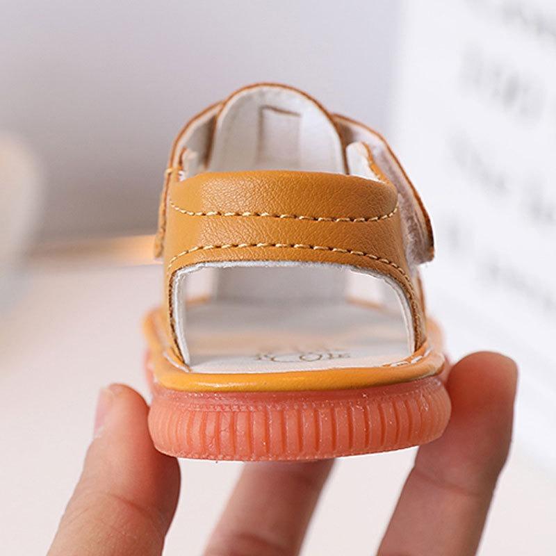 Baby Sandals for Summer, Boys and Girls Shoes 0-1-2 Years Old, Infant Soft-Soled Walking Squeaky Shoes.
