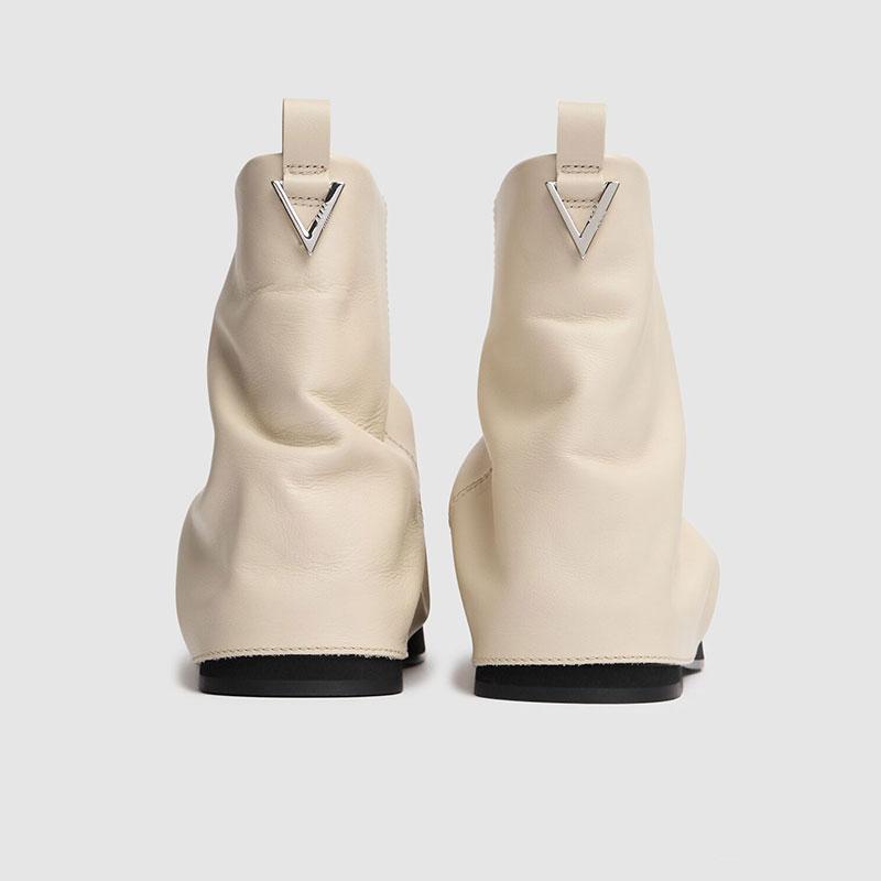 Yeni Süet Savaş Botları Kadın Sokak Stili Katlanabilir Moda Botçuklar Günlük Yuvarlak Burun Düz Giyilen Modern Botlar