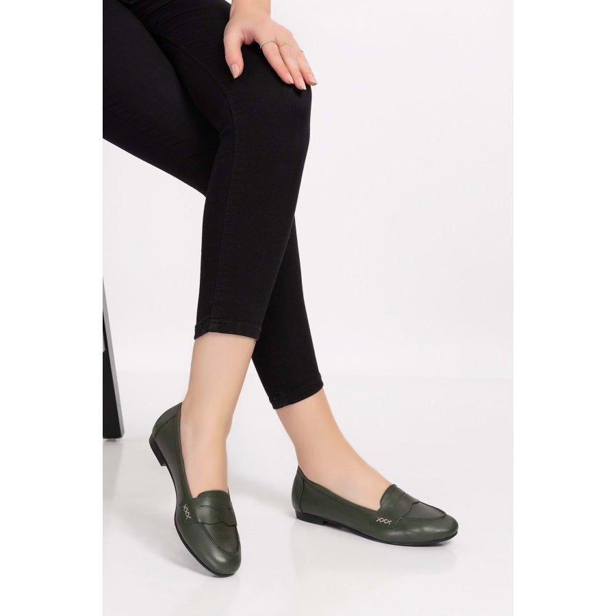 Mocassins plats décontractés en cuir véritable pour femmes