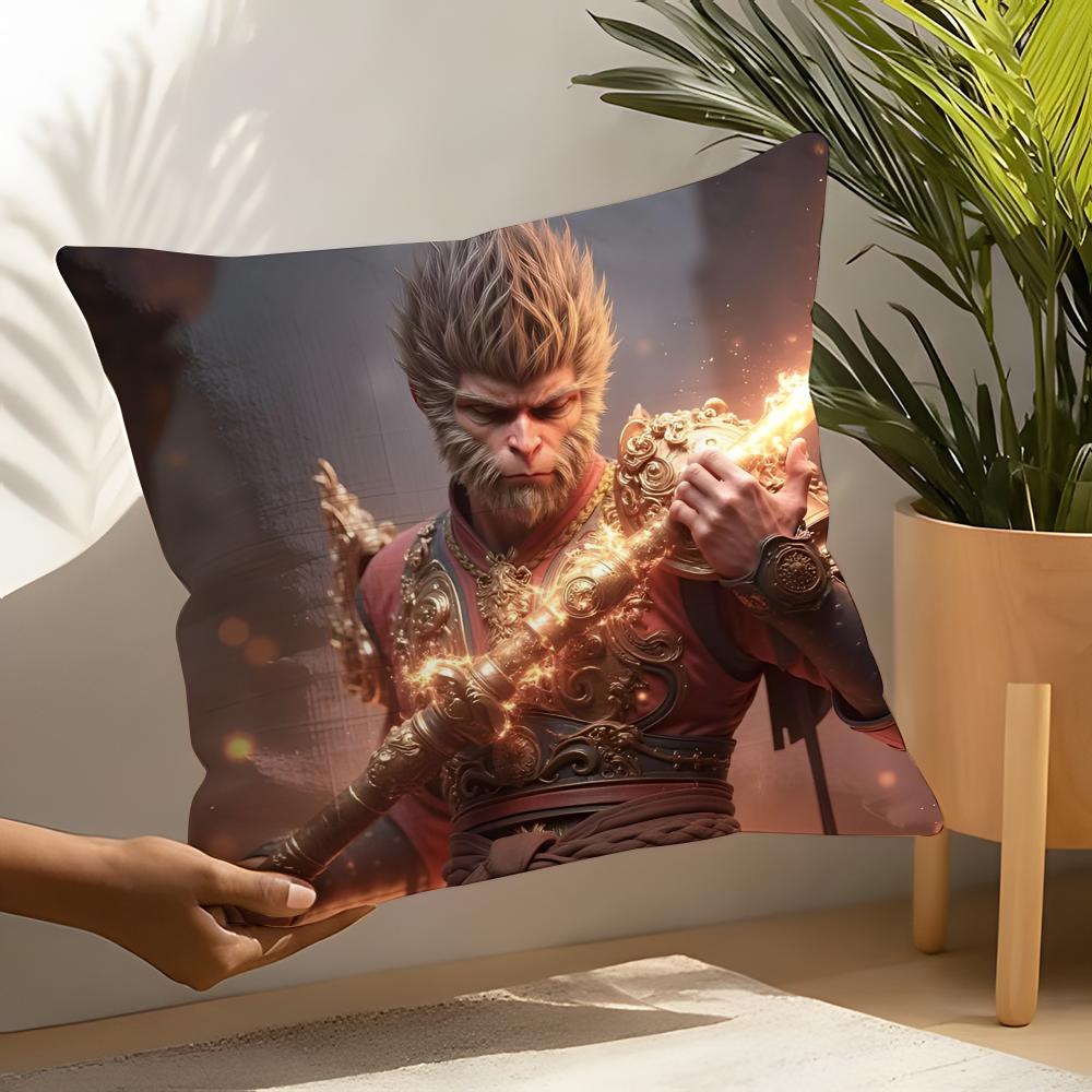 Journey to the West BBlack Myth Wukong Linen Cushion Covers For Decorative Sofa Home Pillows Case Car Chair Pillows Cases