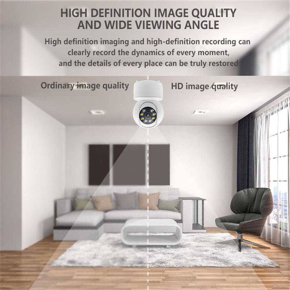 iCSee Dual-Light 360° PTZ HD WiFi Camera with Mobile Remote App, Day/Night Full-Color, 3MP