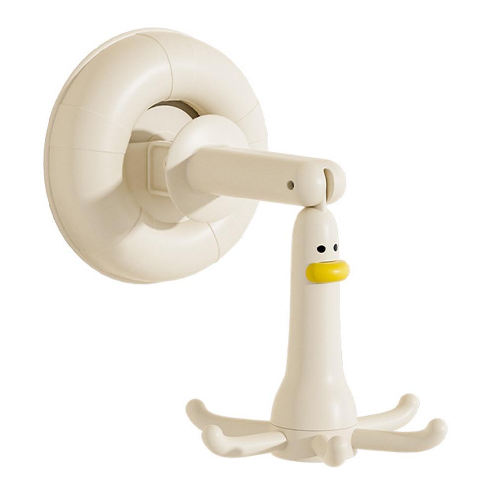 Gifts Punch-free Cartoon Duck Hook Suction Cup Six-claw Kitchen Rack Rotating Bathroom Small Hanger