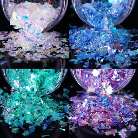 Nail Giltter Sequines Fluorescent Glass Paper Dust Powder Nail Art DIY Decor