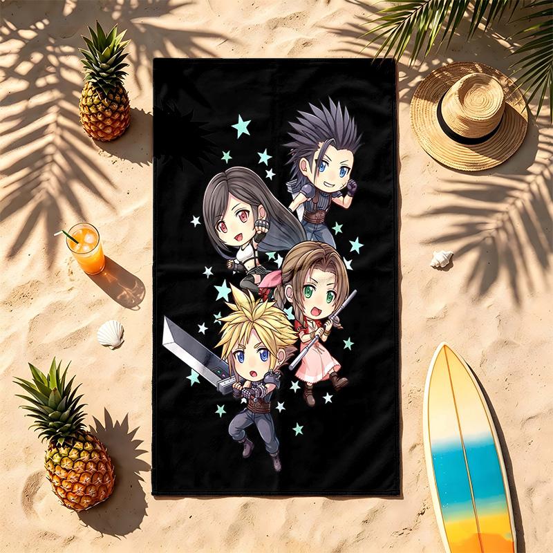 Final Fantasy (5) Theme Beach Towel Sand Resistant Soft And Comfortable Suitable For The Pool Camping Yoga And Diving A Travel