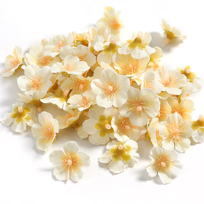 50/100Pcs Mini Artificial Flower Head Cherry Blossom Petals for Home Decortion Mother's Day DIY Garden Party Bride Wedding Decor