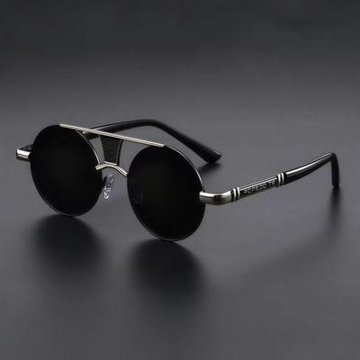 Pánské sluneční brýle s dvojitým rámem, kulaté, klasické, módní, HD, pro řidiče, cestování, venkovní aktivity, ochrana proti slunci a silnému světlu