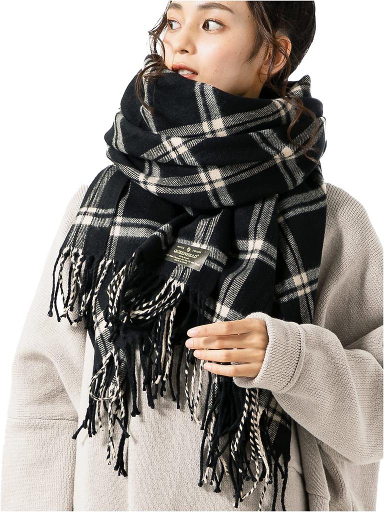 Queen Head Large Stole 21 (Free Size, Black)