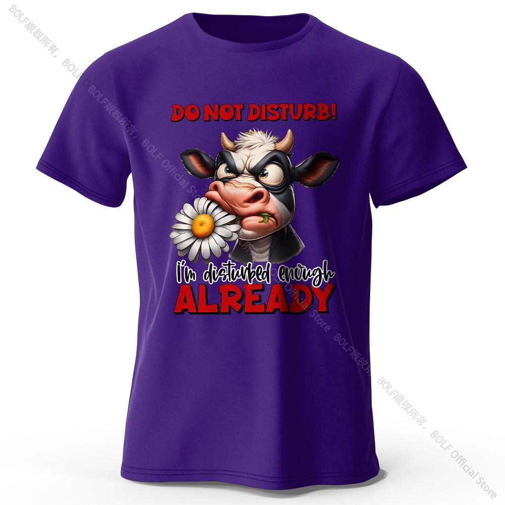 

Футболка с принтом мультяшной коровы, 100% хлопок, мягкая и дышащая, с круглым вырезом и коротким рукавом, унисекс, забавный и причудливый стиль 4XL