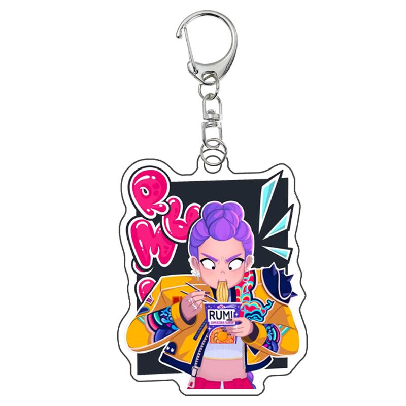 New Demon Hunters Kpop Rumi Zoey Jinu Mira Key Ring Acrylic Keyrings Huntrix Saja Boys Mystery Keychains Accessories Fans Gifts