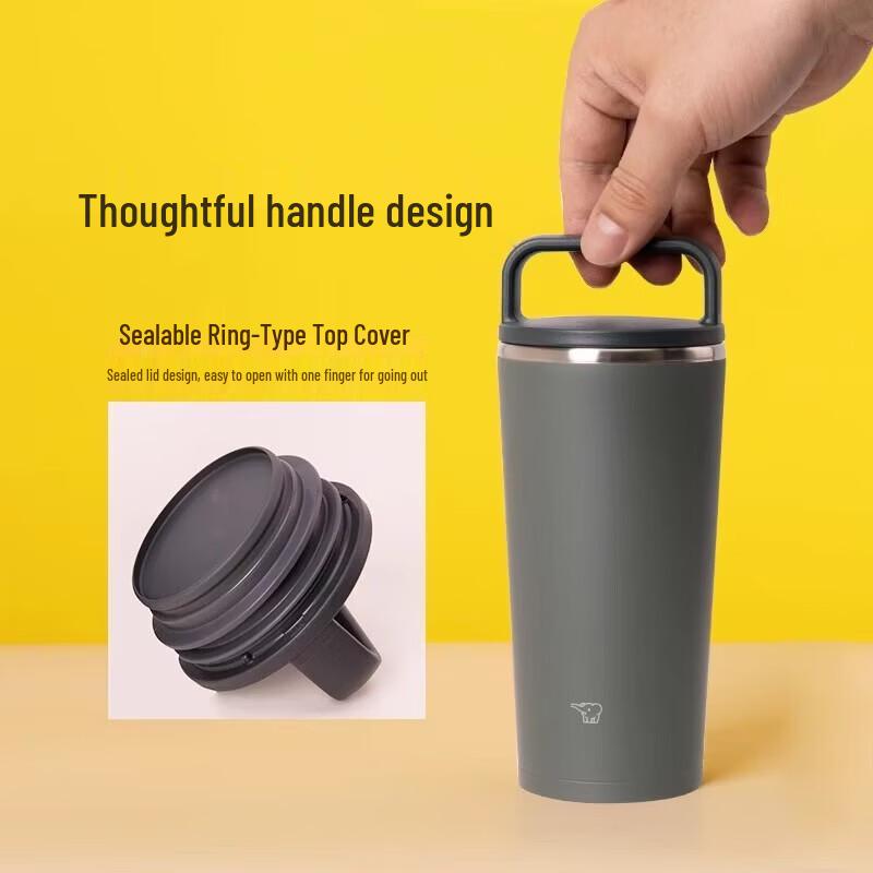 Zojirushi Stainless Steel Wide-Mouth Insulated Mug with Handle