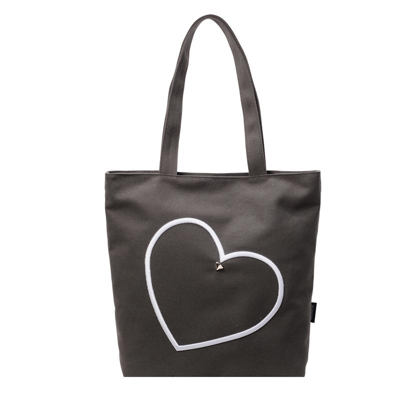 Love Canvas Bag Women's Large Capacity Tote Bag Commuter Underarm Bag