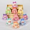 1/2/5/10pcs Trendy Desk Accessorie Mini Cartoon Figures Flocked Doll Ornament Office Accessorie Kawaii Desktop Decor Gifts
