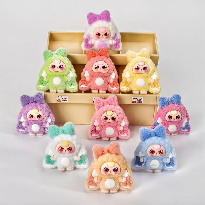 1/2/5/10pcs Trendy Desk Accessorie Mini Cartoon Figures Flocked Doll Ornament Office Accessorie Kawaii Desktop Decor Gifts