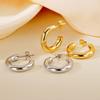 2025 Bestseller Light Luxury Geometric Gold Titanium Hoop Earrings for Women In European & American Style