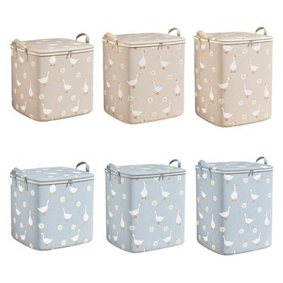 Large Capacity Storage Bag For Blankets Clothes Nonwoven Fabric Foldable Seasonal Clothing Organiser With Handles