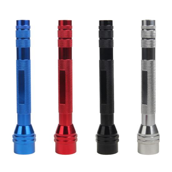 LED Flashlight with Telescoping Magnetic Pickup Tool Outdoor Camping Hiking Car Repair Emergency Handheld Flash Lamp with Extendable Magnet Stick