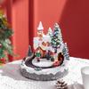 Christmas Village Christmas Scene with LED Lights and Moving Train, Tabletop Christmas Decoration, 20x19.5x20 Cm, Multicolor
