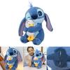 Adorabile Peluche Stitch che Abbraccia un'Anatra Morbido Bambola Ripiena in Cotone PP per Bambini e Fidanzate Regali di Compleanno