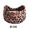 Leopard Print Headbands for Women Wide Boho Turban Head Wraps Cotton Knotted Elastic Hairbands Non Slip Workout Hair Accessories