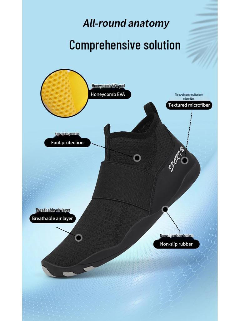 Unisex Mid-Top Wading Shoes: Breathable, Non-Slip Beach, Swimming, Fishing, Fitness & Yoga Footwear