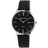 Men's Watch - Willem - Black Dial - Silver Metal Case 42 Mm - Black Leather Strap