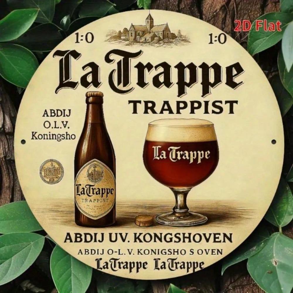 Vintage Trappist Beer Metal Sign Round Iron Wall Art
