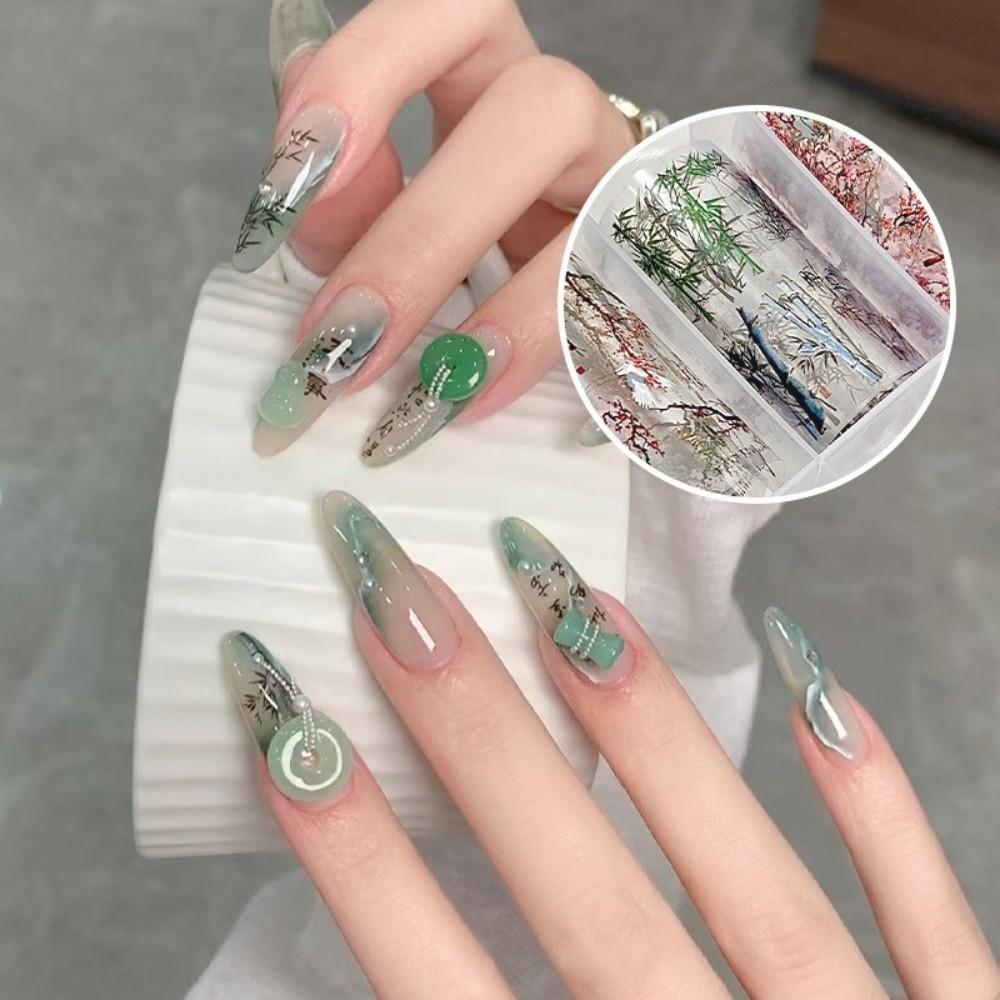 Lace Design Nail Stickers Stripe Pattern Nail Art Stickers Transfer Paper  Nail Decoration