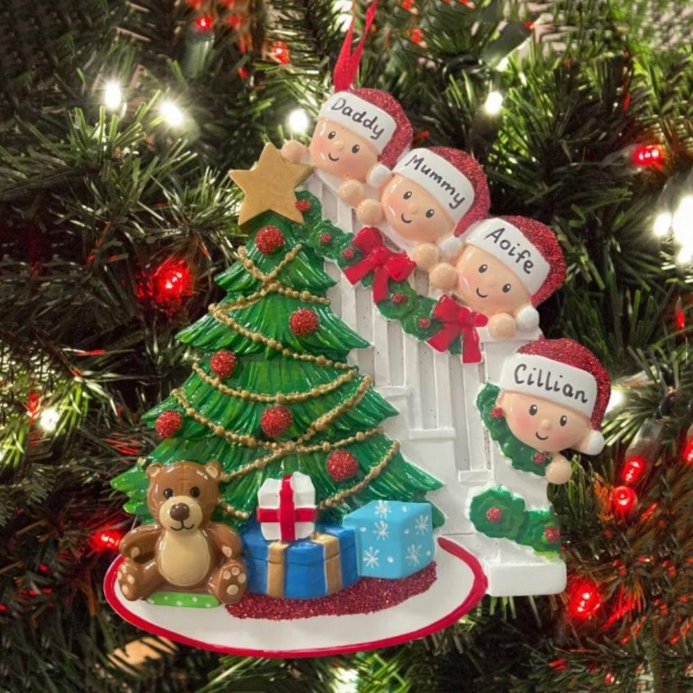 Resin Family Christmas Ornament Decorative DIY Name Pendants Christmas Tree Ornaments  Christmas
