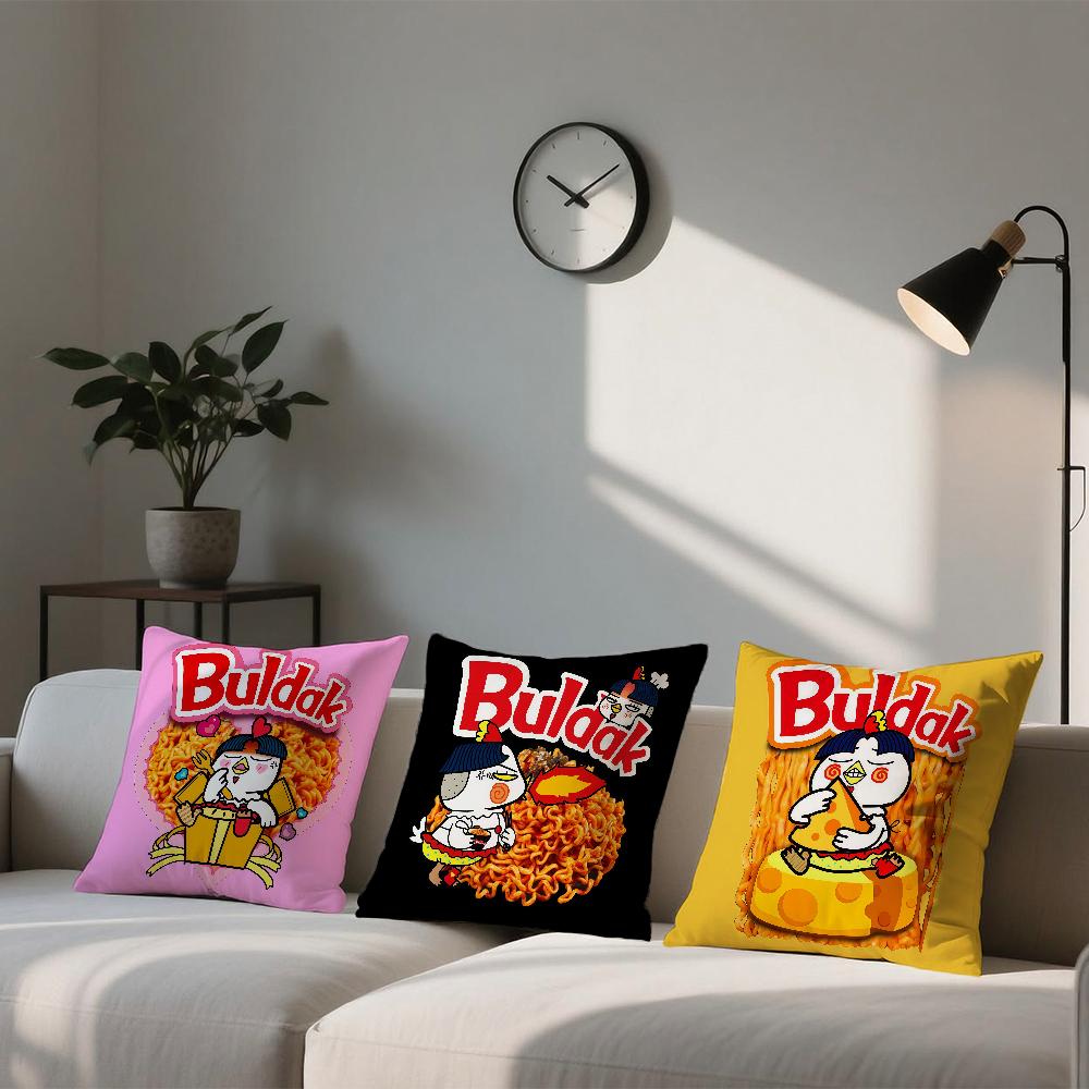 B-Buldak Ramen cushion cover Square Sofa Cushion Cover Casual Skin-Friendly Comfortable Pillow Cover