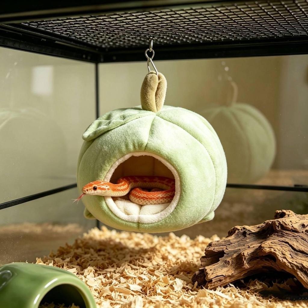 Fruit-Shaped Reptile Hide Soft Terrarium Decor Space-Saving for Snake Owners