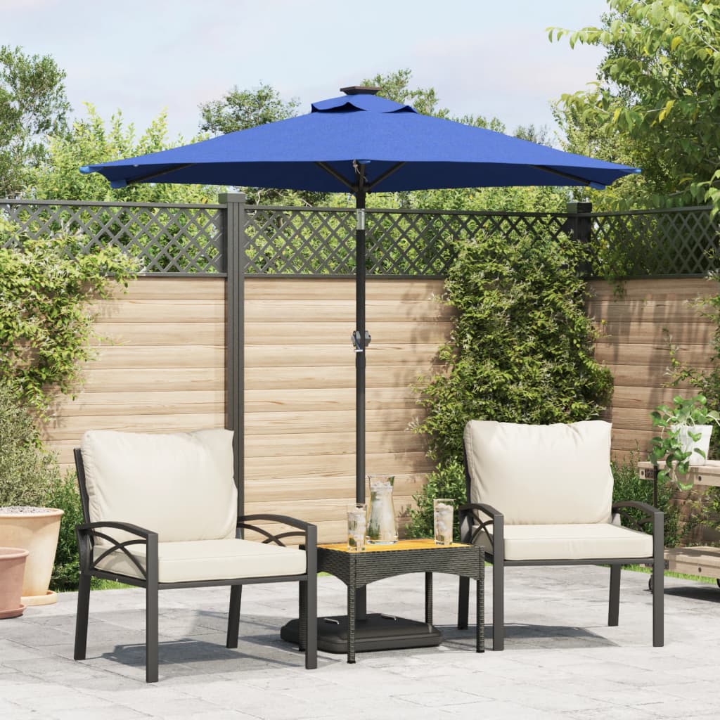 Azur Blue Sun Umbrella with Steel Pole 225 X 225 X 212 Cm