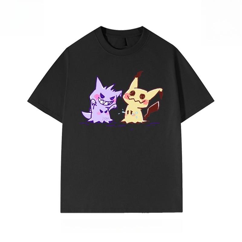 Miniso Pokémon Mimikyu 2025 Summer New Trendy Women Men T-shirt Cartoon Animation Periphery Loose Casual Versatile Top