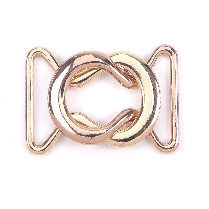 Women's Versatile Double Buckle Metal & Leather Skirt Belt for Sweaters and Trench Coats (Figure 8 Design)