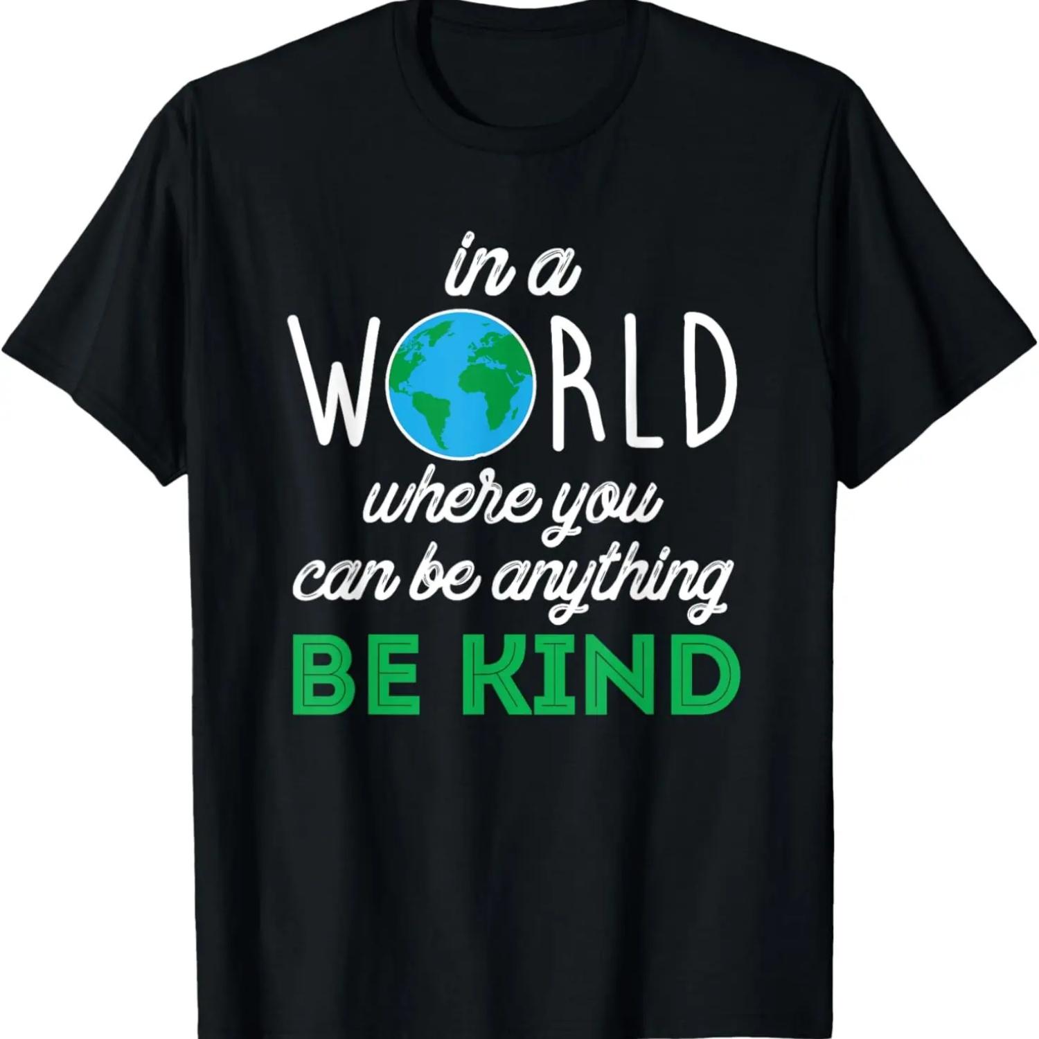 Be Kind and Change the World Tee Shirt - Peace and Love T-Shirt S чёрный