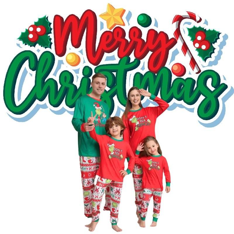 Cozy And Stylish New Monster Print Pajama Set Family Matching Outfits For Christmas