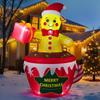 7.2ft Christmas Inflatable Decoration Outdoor Gingerbread Man Cup Shape Blow Up Model With LED Light For Xmas Party Garden Decor
