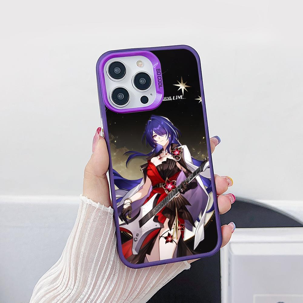 HSR Acheron Purple Translucent Mobile Phone Case for iPhone 17 16 15 14 13 12 11 X XR XS Air Pro Max Plus Colorful Cover