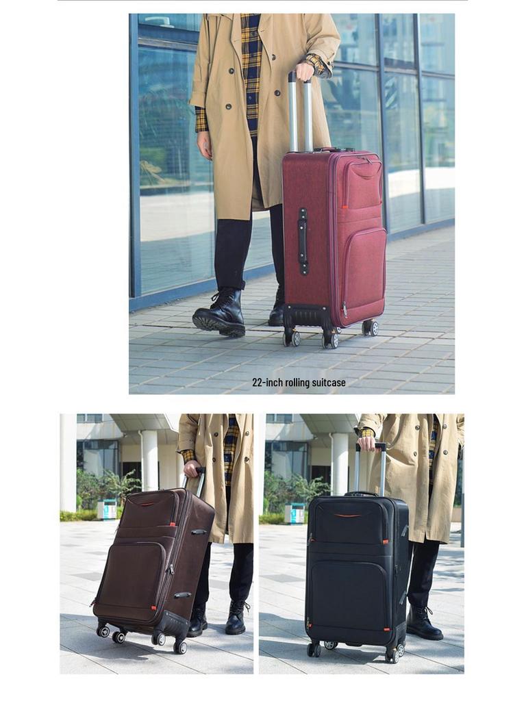 Valiză durabilă din pânză Oxford cu roți universale, capacitate mare (24-28 inch), Troller cu parolă pentru bărbați și femei.