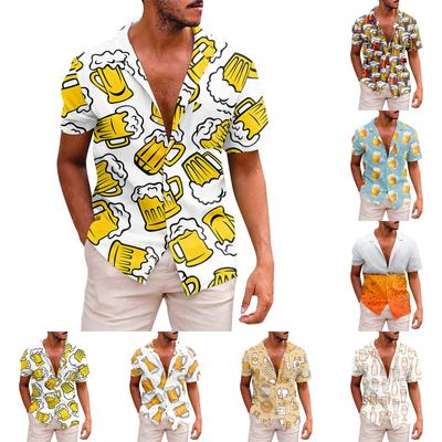 Men's Printed Button Short Sleeve Shirts Men's Casual Fashion Short Sleeve Shirts