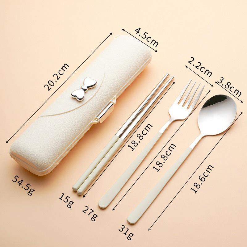 2/3 Pieces Stainless Steel Flatware Portable Reusable Cutlery Set Travel Utensils Set with Case,for Camping and Offic