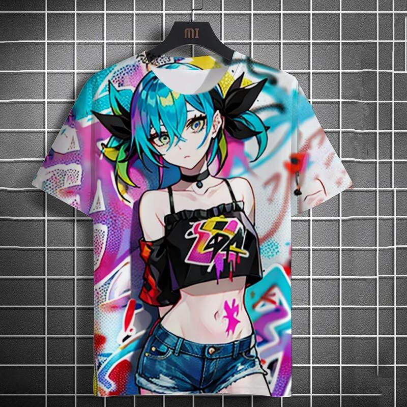 Sailor Moon Hatsune Miku Anime Graphic T Shirt Summer Men's Shirts Women Y2k t-shirts Casual Trend Kids